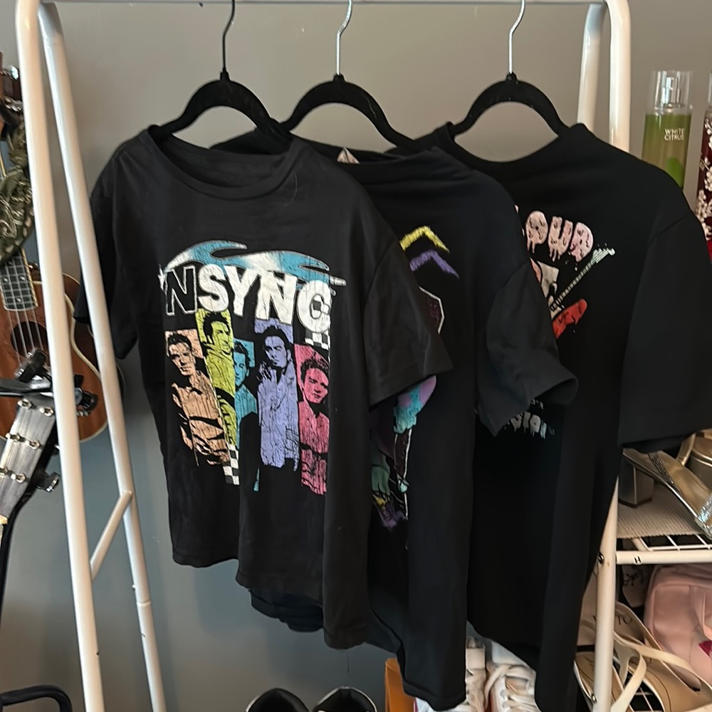 3 Piece Black T Shirt Set